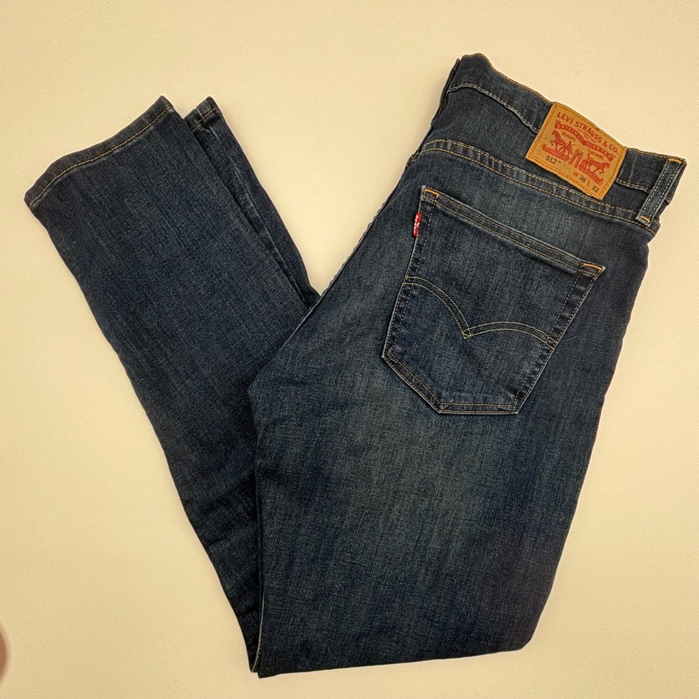 Levi's 512 Slim Taper Jeans Mens W36 L32 Dark Wash Denim Modern Fit